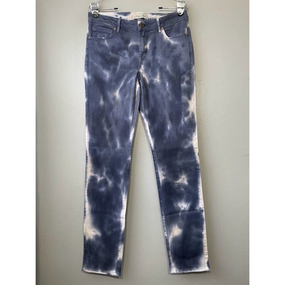 CJ by Cookie Johnson Jeans Size 28 Tie Dye Denim Skinny Straight Blue Festival